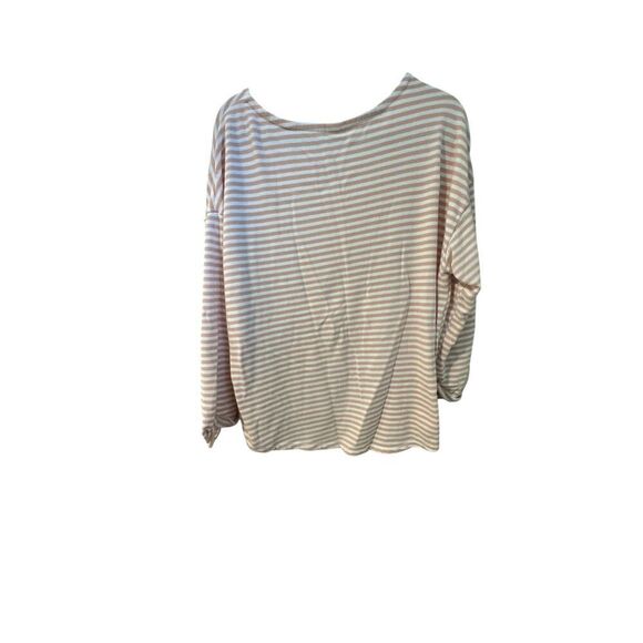 Old Navy Light Pink White Striped Terry Cloth Sweatshirt Size XXL - Picture 2 of 5